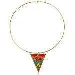 Folk Style Triangle Pendant Necklace