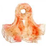 Silk Blend Orange Print Sc..