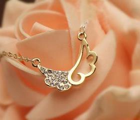 Angel Wings Rhinestone Necklace 