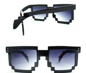 Black Pixel Square Sunglasses 
