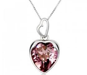 Cute Heart Necklace with Swarovski Element